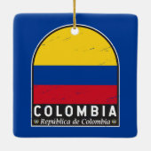 Colombiaanse vlag embleem van distressed  keramisch ornament (Achterkant)