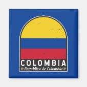 Colombiaanse vlag embleem van distressed  magneet (Voorkant)