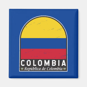 Colombiaanse vlag embleem van distressed  magneet