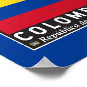 Colombiaanse vlag embleem van distressed  poster (Hoek)