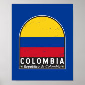 Colombiaanse vlag embleem van distressed poster (Voorkant)