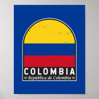 Colombiaanse vlag embleem van distressed