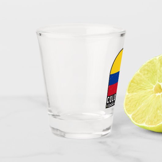 Colombiaanse vlag embleem van distressed  shot glas (Links)