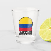 Colombiaanse vlag embleem van distressed  shot glas (Voorkant)