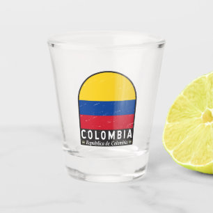 Colombiaanse vlag embleem van distressed  shot glas