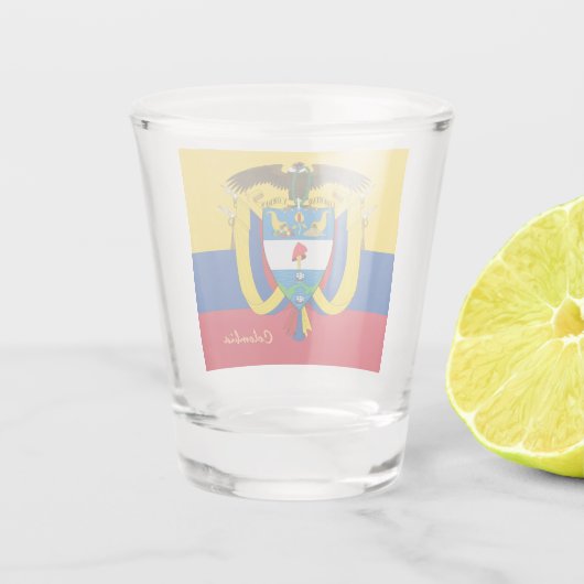 Colombiaanse vlag en Colombiaanse patriot/sport Shot Glas (Achterkant)