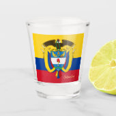 Colombiaanse vlag en Colombiaanse patriot/sport Shot Glas (Voorkant)