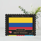 Colombiaanse vlag en gelukkig nieuwjaar / beste we feestdagenkaart (Staand voorkant)