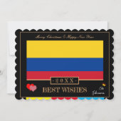 Colombiaanse vlag en gelukkig nieuwjaar / beste we feestdagenkaart (Voorkant)
