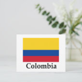 Colombiaanse vlag en naam briefkaart (Staand voorkant)