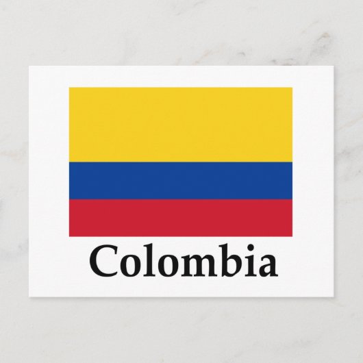 Colombiaanse vlag en naam briefkaart (Voorkant)