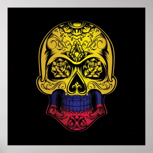 Colombiaanse vlag en Rozen Poster (Voorkant)