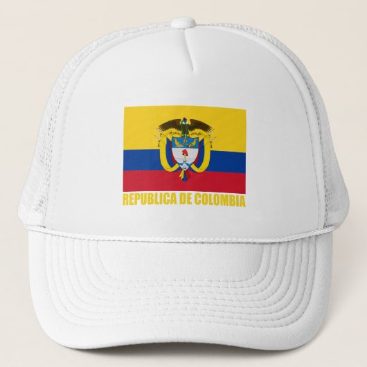 Colombiaanse vlag en wapenstilstand trucker pet (Voorkant)