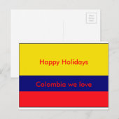 Colombiaanse vlag feestdagenkaart (Voorkant / Achterkant)