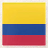 Colombiaanse vlag glazen onderzetter (Voorkant)