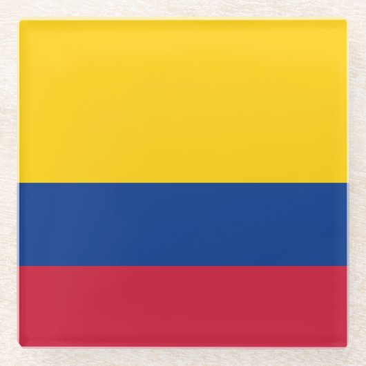 Colombiaanse vlag glazen onderzetter (Voorkant)