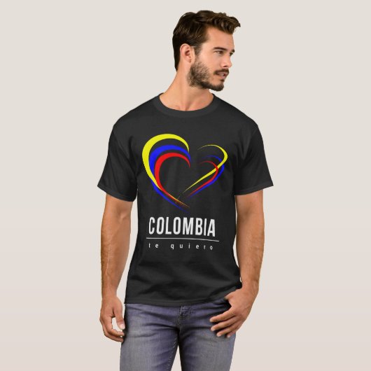 Colombiaanse Vlag Hart Bandera Corazon Hoodie T-shirt (Voorkant volledig)