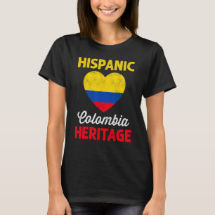 Colombiaanse vlag Hart Spaans erfgoed Colombia Ki T-shirt