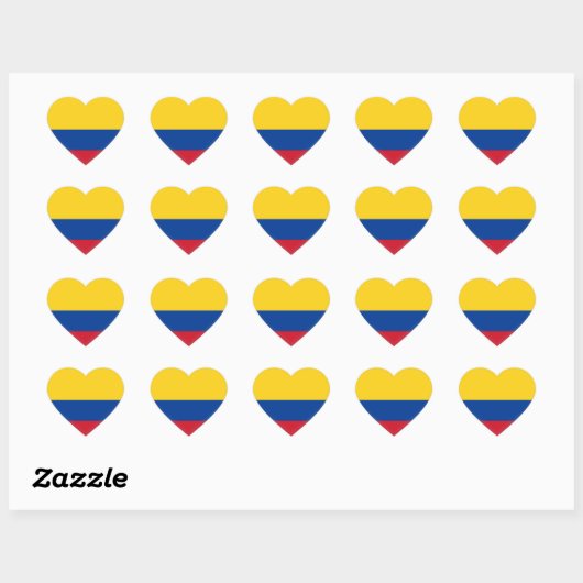 Colombiaanse vlag hart sticker (Vel)
