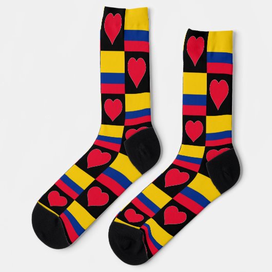 Colombiaanse vlag - Heart Pattern Fun Colombian Pr Sokken (Links)
