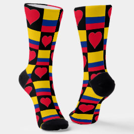 Colombiaanse vlag - Heart Pattern Fun Colombian Pr Sokken