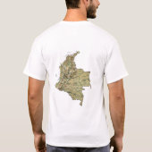 Colombiaanse vlag + kaart + T-shirt (Achterkant)