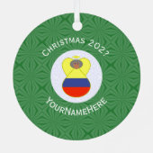 Colombiaanse vlag Kerstmis Engel Abuela Metalen Ornament (Achterkant)