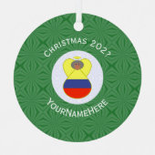 Colombiaanse vlag Kerstmis Engel Abuela Metalen Ornament (Voorkant)