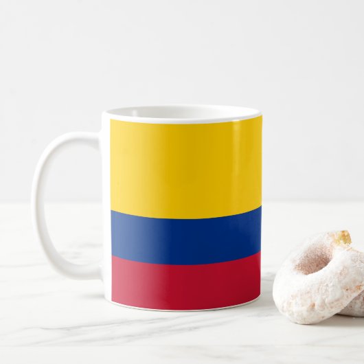 Colombiaanse vlag koffiemok (Met donut)