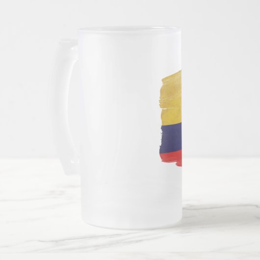 Colombiaanse vlag matglas bierpul (Voorkant links)