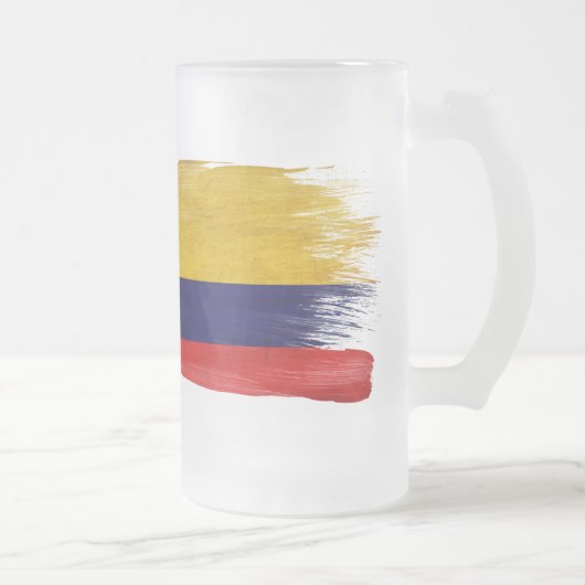 Colombiaanse vlag matglas bierpul (Rechts)