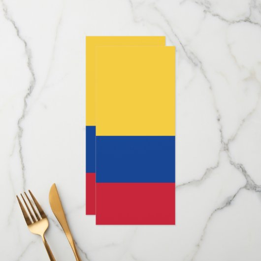 Colombiaanse vlag menu (Voorkant / Achterkant in situ)