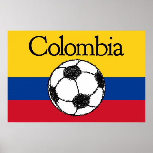 Colombiaanse vlag met Football Poster (Voorkant)