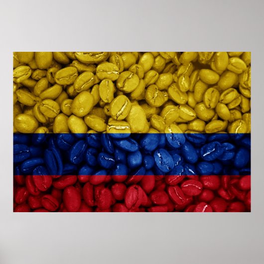Colombiaanse vlag met koffie poster (Voorkant)