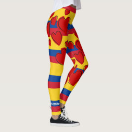 Colombiaanse vlag met rood hart leggings
