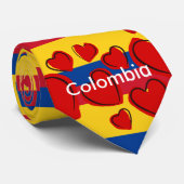 Colombiaanse vlag met rood hart stropdas (Opgerold)