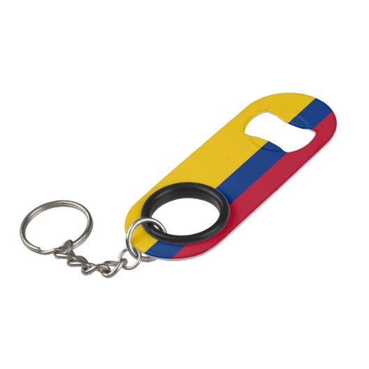 Colombiaanse vlag mini flessenopener (Voorkant Gekanteld)