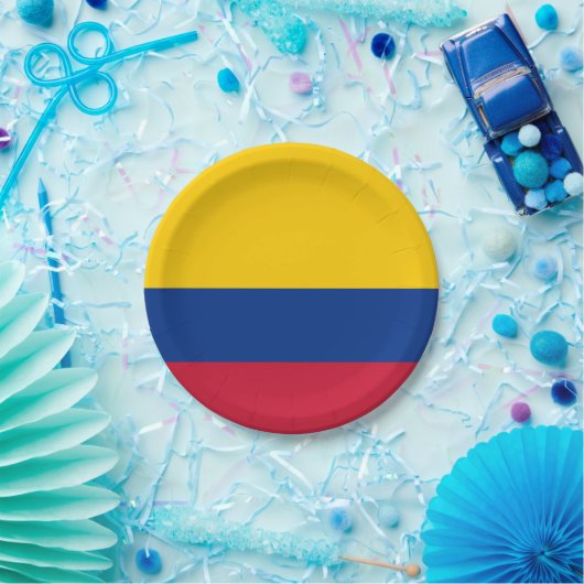 Colombiaanse vlag papieren bordje (Feest)