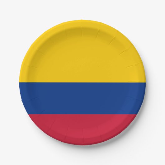 Colombiaanse vlag papieren bordje (Voorkant)