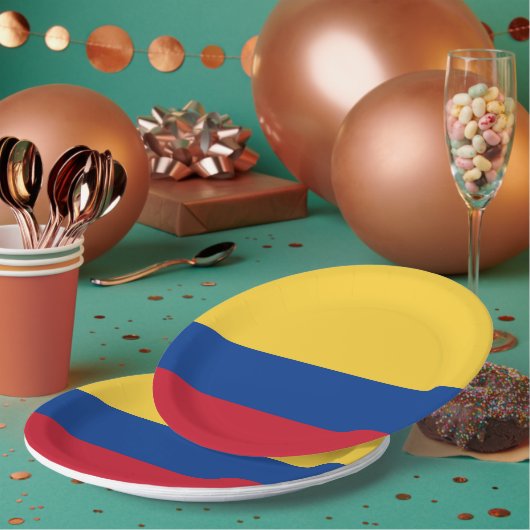 Colombiaanse vlag papieren bordje (Multi)