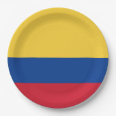Colombiaanse vlag papieren bordje (Voorkant)