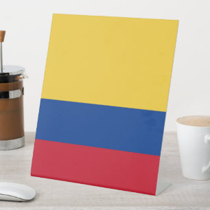 Colombiaanse vlag reclamebord met voetstuk