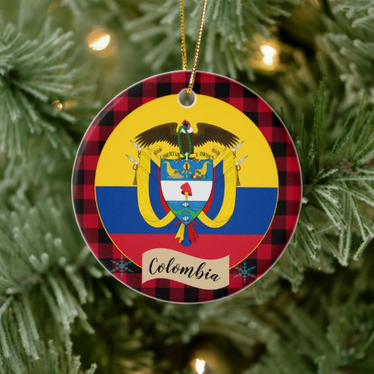 Colombiaanse vlag, Rode buffalo-pleister Keramisch Ornament (Boom)