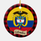 Colombiaanse vlag, Rode buffalo-pleister Keramisch Ornament (Achterkant)