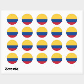 Colombiaanse vlag ronde sticker (Vel)