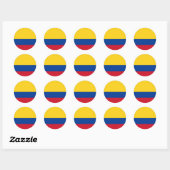 Colombiaanse vlag ronde sticker (Vel)