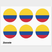 Colombiaanse vlag ronde sticker (Vel)