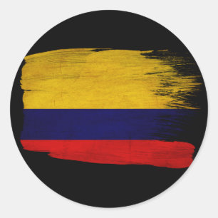 Colombiaanse vlag ronde sticker