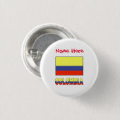 Colombiaanse vlag rood gepersonaliseerd ronde button 3,2 cm (Voorkant /achterkant)