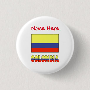 Colombiaanse vlag rood gepersonaliseerd ronde button 3,2 cm
